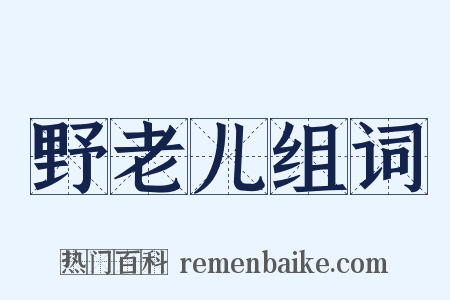 野老儿组词是什么意思的图片